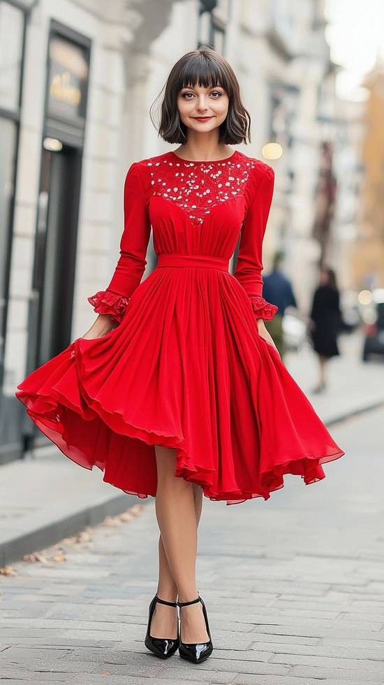 紅裙子配什么鞋子好看,紅裙子配鞋子好看搭配指南