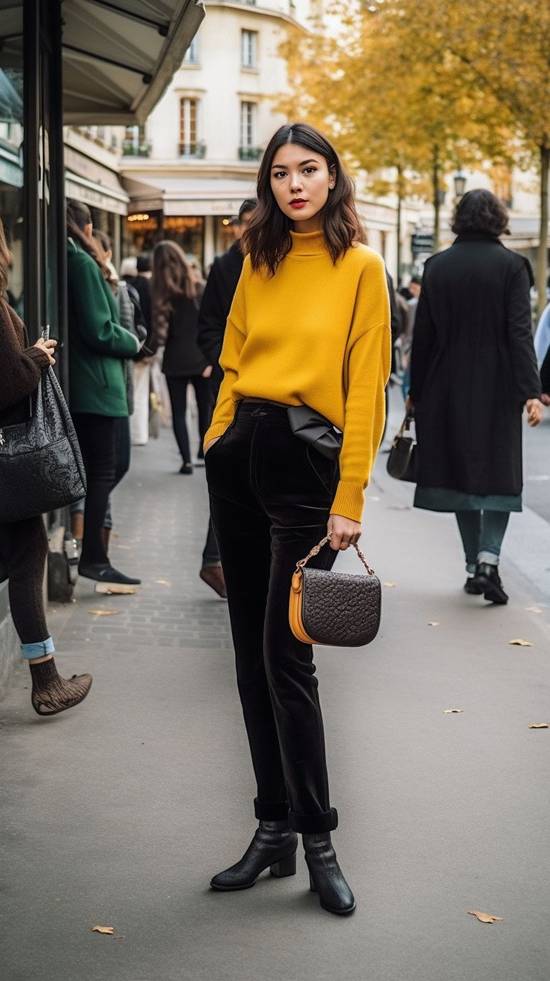 黑色褲子配什么顏色上衣好看,黑色褲子配色指南:18種上衣色彩搭出高級(jí)感