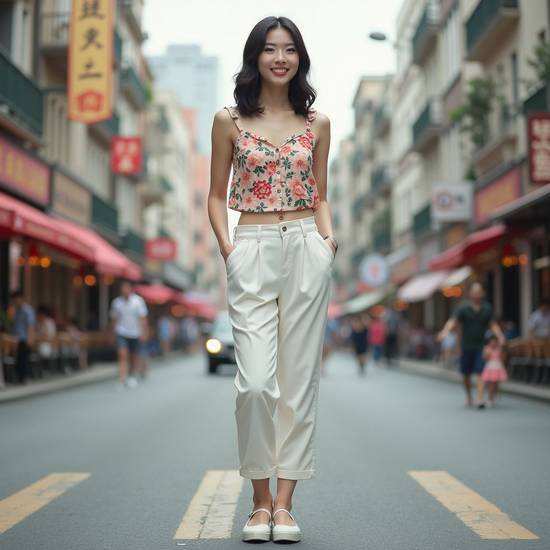 花褲子配什么上衣好看圖片,花褲子穿搭示范:純色上衣搭配技巧與圖片精選